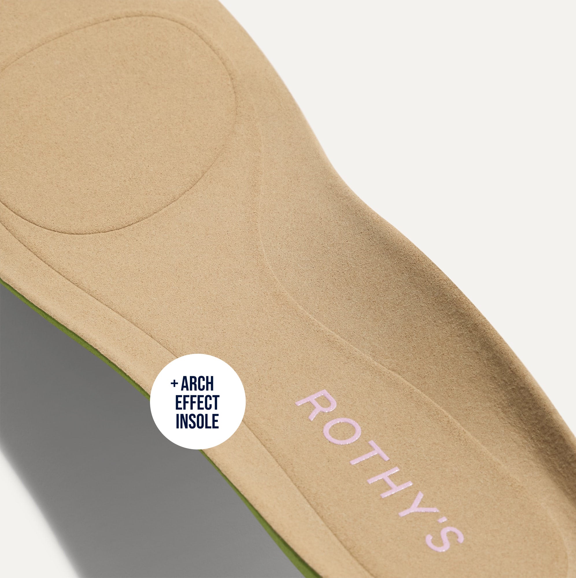 Close up of the Arch Effect Insole on The Daily Loafer in Blue Trench. 