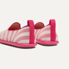 The Mini Loafer in Sorbet Stripe shown from the back view with the heel detail.