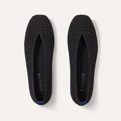 The Max Square Ballerina in Black Mesh shown from the top.