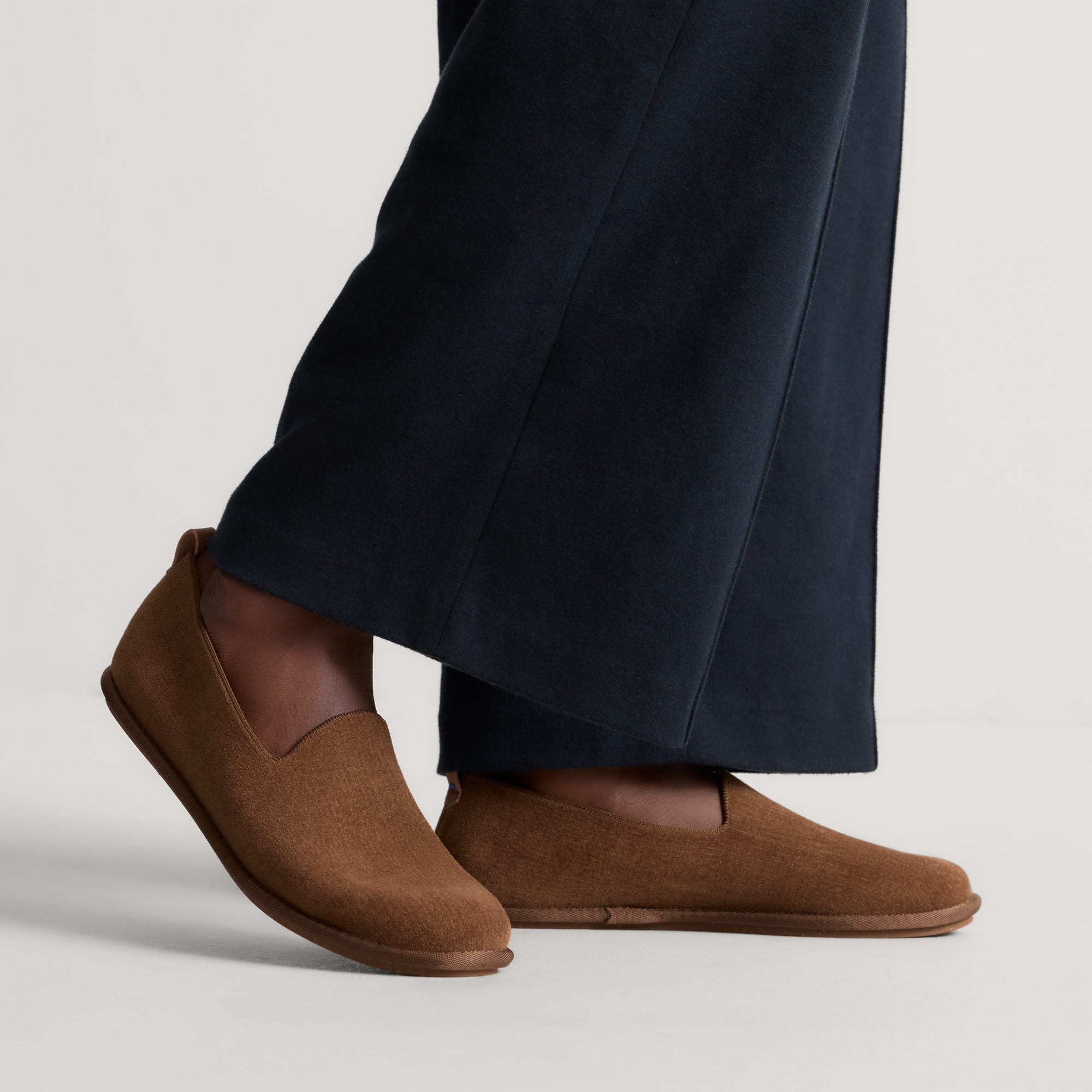 hover | Model wearing The Men's Cruiser Loafer in ReVelvet™ Umber.