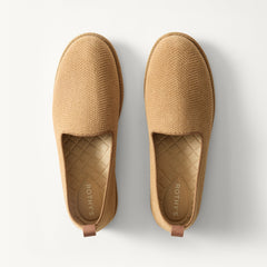 The Men's Cruiser Loafer in ReVelvet™ Pecan Herringbone shown from the top. 