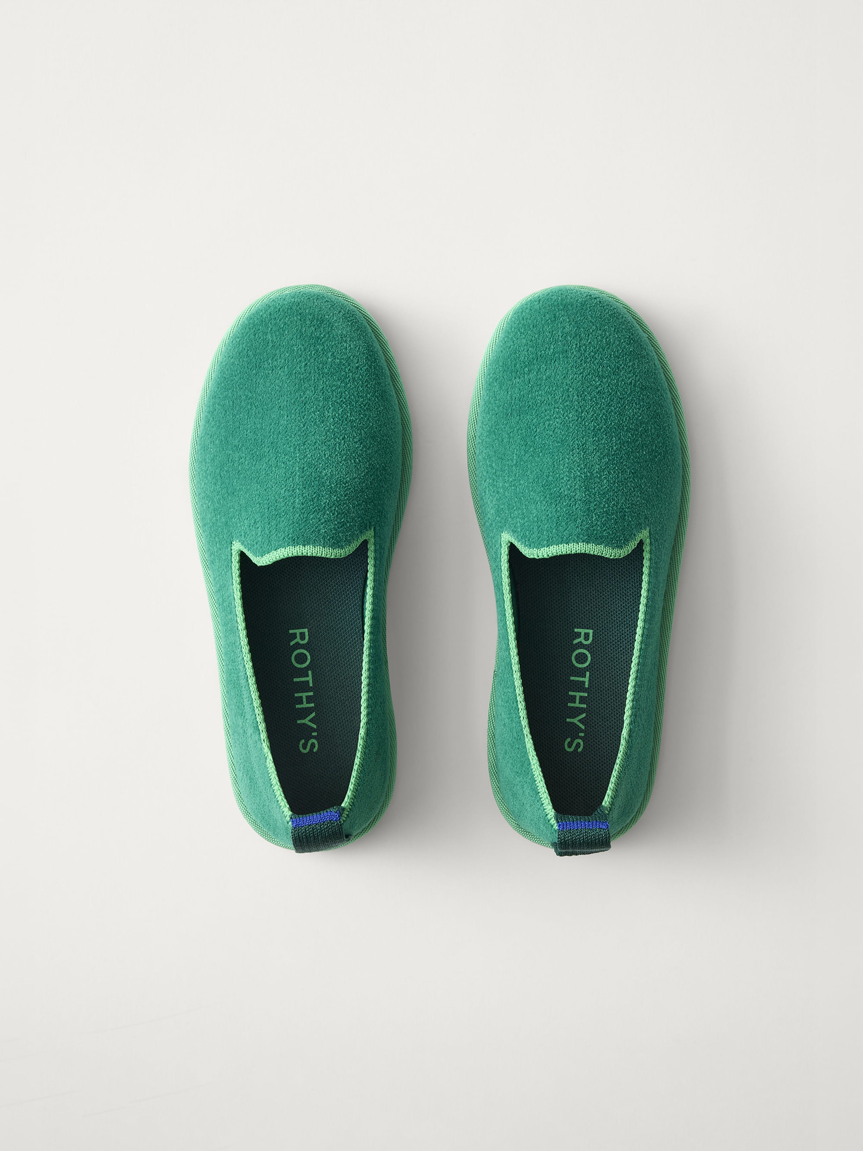 PLP | The Mini Loafer in ReVelvet™ Peapod shown from the top.