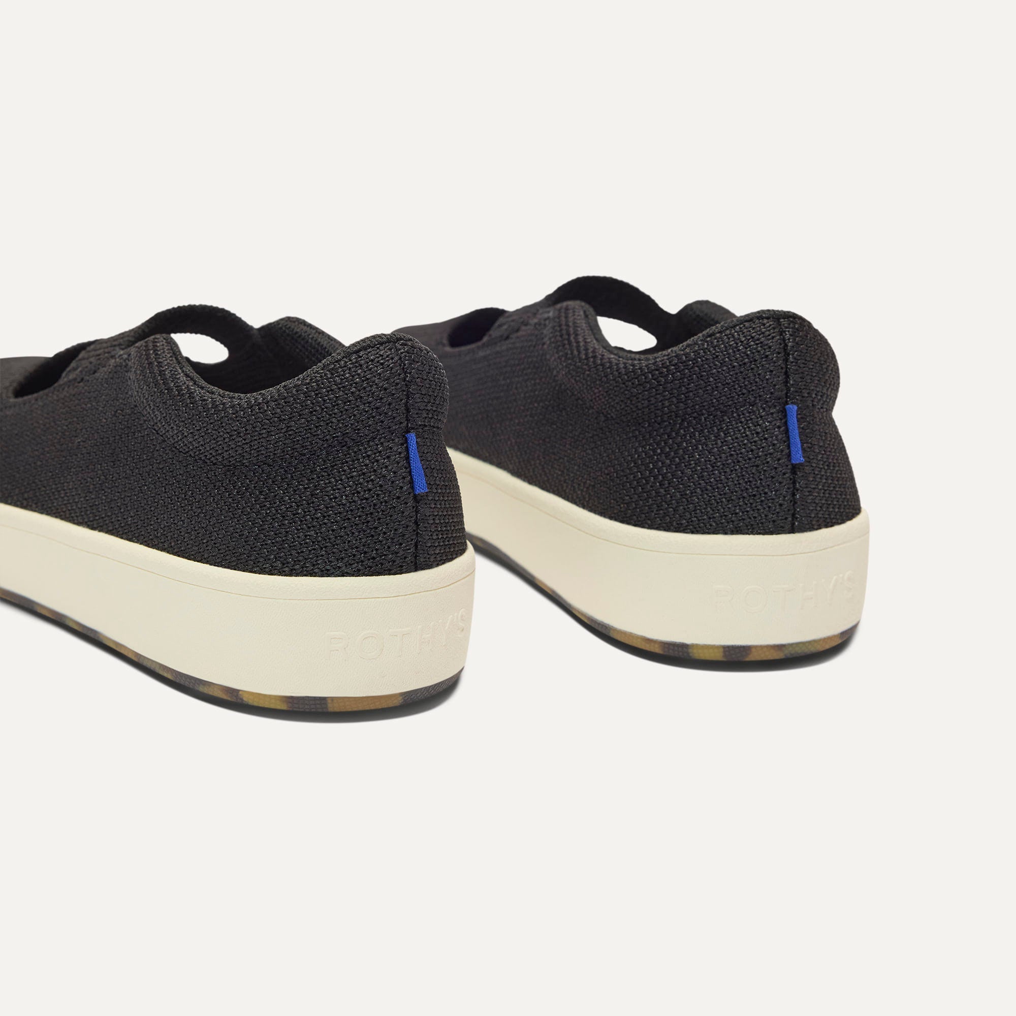 Close up of the heel of The Kids MJ Sneaker in Black.