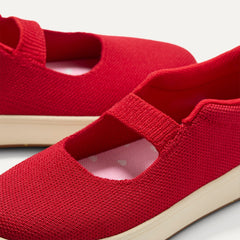 Close up of the strap detail of The Kids MJ Sneaker in Hot Sauce.