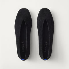 PDP |The Max Square Ballerina in ReVelvet Black shown from the top.