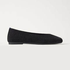 side | The Max Square Ballerina in ReVelvet Black shown from the side.