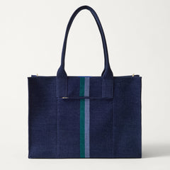 PDP | The Classic Tote in ReVelvet Peacock, shown from the front. 