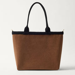 EXT | The Lightweight Zip Tote in ReVelvet Cinnamon shown from the front.