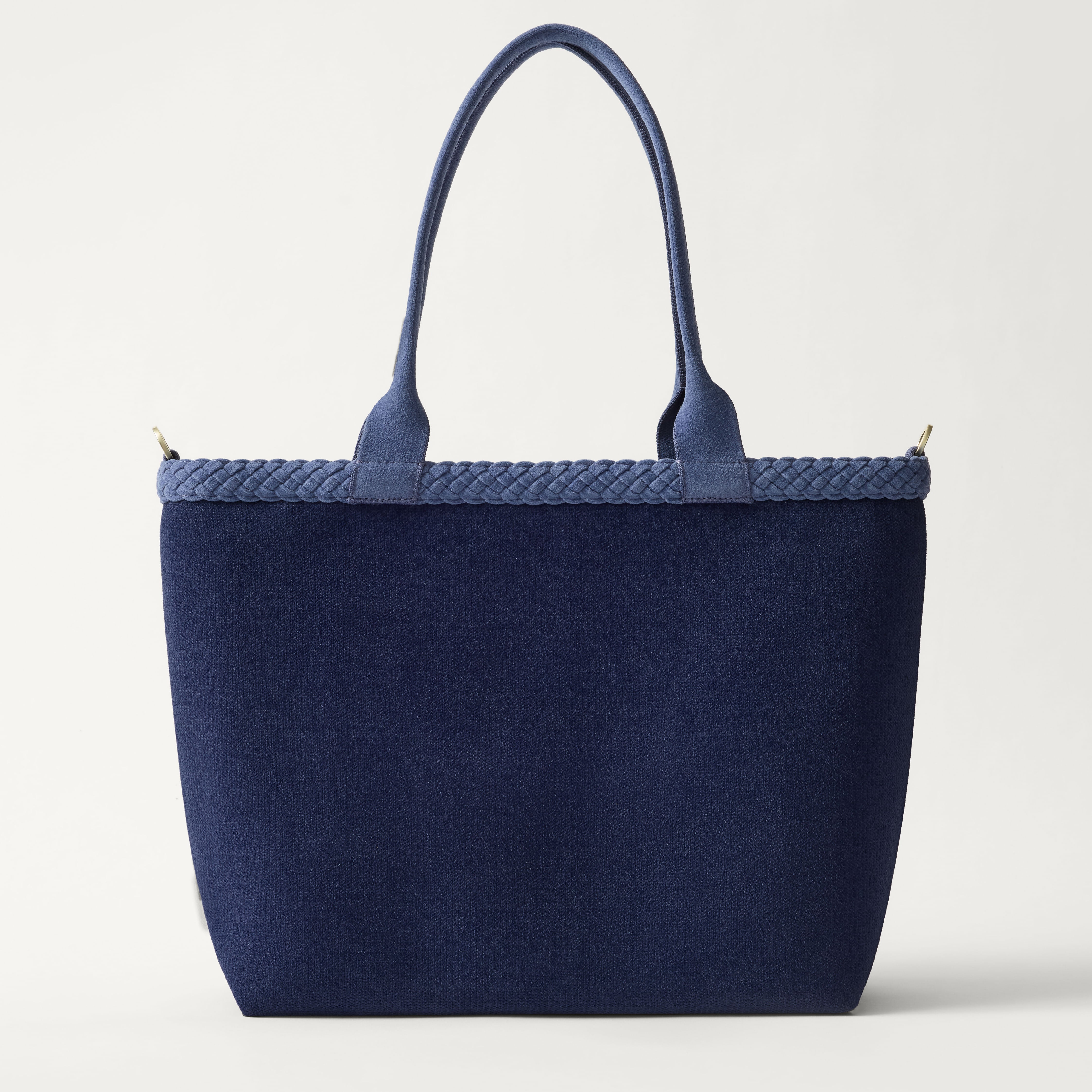 EXT | The Lightweight Zip Tote in ReVelvet Deep Navy shown from the front.